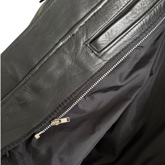 VTG Leather Fringe Rose Jacket Western Biker Boho Rockabilly Cowgirl Rodeo Blck - Picture 10 of 13